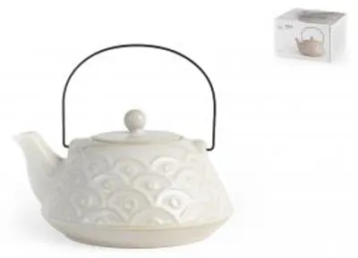 Immagine prodotto di H&H Teiera In Stoneware Con Filtro Lt 0,70 Bianco