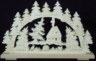Produktbild von Schwibbogen mit Waldhaus und Beleuchtung BxHxT 50x31x7cm NEU