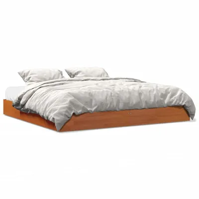 Produktbild von vidaXL Massivholzbett ohne Matratze Wachsbraun 180x200 Kiefernholz