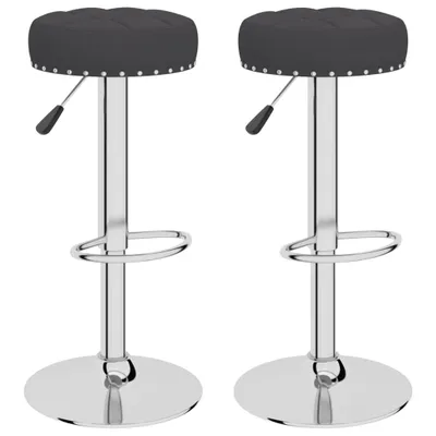 Image de vidaXL Tabouret de bar 2 pcs. noir tissu
