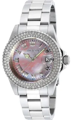 Produktbild von Invicta Angel 19874 Damenuhr - Quarzwerk - Edelstahl mit Perlenzifferblatt - 40 mm