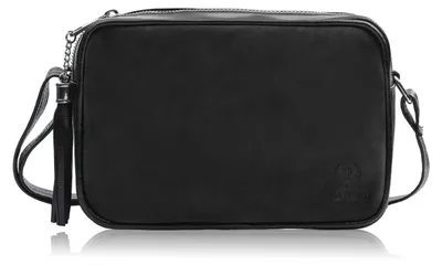 Produktbild von Damen Posttasche aus schwarzem Leder mit Wildleder Paolo Peruzzi Z-57-BLZM