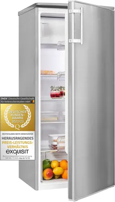Produktbild von Exquisit Kühlschrank KS185-4-HE-040E inoxlook | 190 l Nutzinhalt | Schnell-Kühlfunktion | Alarm