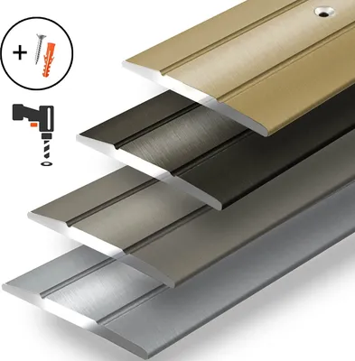 Produktbild von Übergangsprofil Abdeckleiste Firm C-Form Bodenleiste aus Aluminium 3,6x90 cm Vorgebohrt Silber
