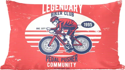 Produktbild von MuchoWow® Zierkissen Sofakissen Wohnzimmer Dekokissen 50x30 cm Fahrrad - Radfahrer - Retro - Wohnzimmerdekoration - Polster mit Photo