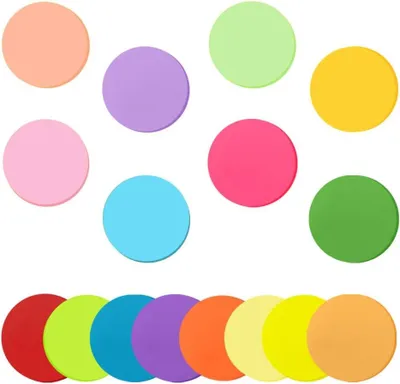 Produktbild von Bunte Selbstklebende Notizen 16 Farben, 800 Blätter, Runde Haftnotizen 60x60 mm für Büro