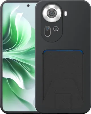 Obrázok produktu pre Vhodné pre telefón Oppo Reno 11 s nastaviteľným koženým puzdrom - flexibilný zadný kryt Silikónové puzdro TPU s nastaviteľným koženým puzdrom - čierne - Smartphonics