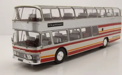 Produktbild von Ixo Models BUS033 Neoplan NH 22L Skyliner Doppeldecker Bus 1983 weiß rot 1:43