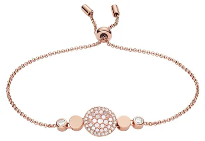 Produktbild von Fossil Damenarmband aus Edelstahl oder Messing mit Schiebereglerverschluss, Honiggoldton