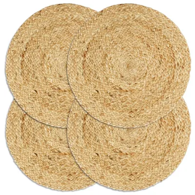 Image de vidaXL Sets de table 4 pcs. Uni Nature 38 cm Rond Jute