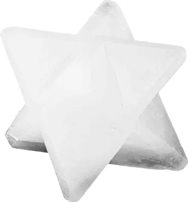 Produktbild von Selenit Merkaba 4cm Handgeschnitzter Merkaba Kristall für Meditation und Heilung