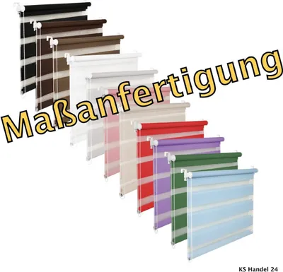Produktbild von Massanfertigung Doppelrollo Fensterrollo Sichtschutzrollo bis 200 cm Breite und 200 cm Länge weiss l