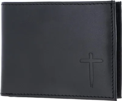 Zdjęcie produktu dla oxmox Leder Geldbörse Leather RFID Protect Pocketbörse Freedom Cross Embossed Black schwarz
