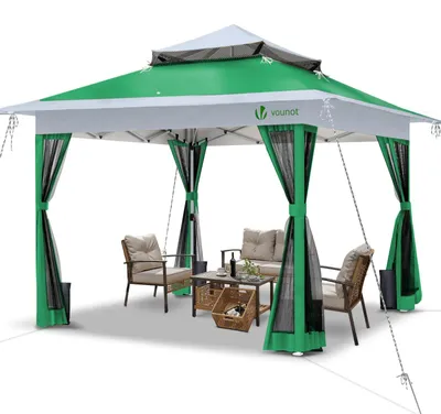 Produktbild von VOUNOT® Pavillon Faltbar 3.6x3.6m, Pop Up Faltpavillon Gartenzelt Partyzelt Gartenpavillon, Grün