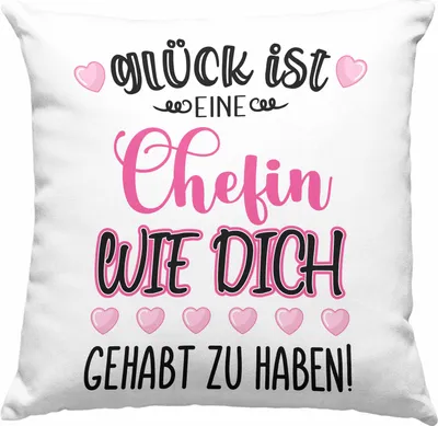 Produktbild von Trendation - Chefin Abschiedsgeschenk Abschied Chefinnen Deko-Kissen mit Füllung 40x40 mit Spruch Grossartige Chefin Geschenkidee (Blau)