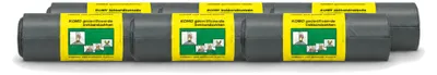 Productafbeelding van 6 x Komo afvalzakken met trekkoord - 60 liter - Grijs - LDPE - Voordeelverpakking - 6 stuks
