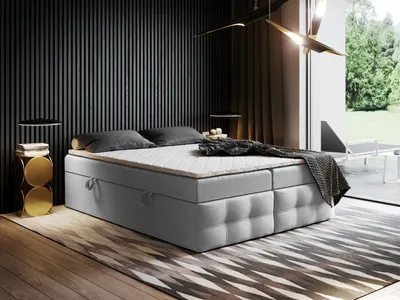 Produktbild von Boxspringbett mit Bettkasten Ewora 4 130x200 cm Pocket, Topper T25 + Visco, Polsterbett, Bettgestell, Doppelbett, Stauraum, Schlafzimmer