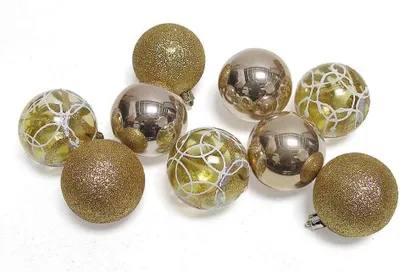 Produktbild von Christbaumkugeln Gold 9 Stück Weihnachtsbaumkugeln bruchfest Christbaumschmuck