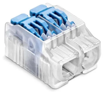 Produktbild von SCL2 Schnellverbinder IDEAL mit Hebel für Kabel und Leitungen, 2-polig, 4 mm, 32 A, 450 V, 88000303S /40 Stück/