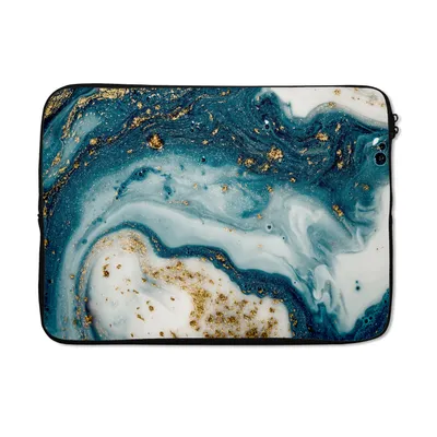 Produktbild von MuchoWow® Laptop Hülle 13 Zoll Marmor - Farbe - Glitter - Gold Laptoptasche - Laptophülle - Sleeve - Rundumschutz