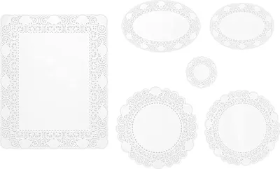 Produktbild von Hypafol Tortenspitzen Set | Spitzendeckchen für Kuchen, Torte, Snacks | Plattenunterlage aus 100% Papier | Ideal für Gastronomie, Hochzeiten, Geburtstagsfeiern oder Catering (Gemischt 1)