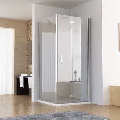 Produktbild von 120 x 90 x 197 cm Dusche Duschkabine 120cm Falttür Duschwand 90cm Seitenwand Nano Glas DA+SA