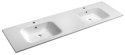 Produktbild von Sapho ARECA Gussmarmor-Doppelwaschtisch 181x51,5cm, weiß