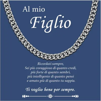 Imagen del producto de Collar para hombre, idea de regalo, acero inoxidable, 1 unidad