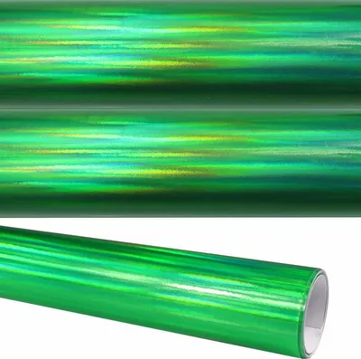 Produktbild von (16,44€/m²) Rapid Teck® Autofolie Rainbow Oil Slick Hologramm Folie Grün 152 cm Breite Laufmeterware selbstklebende Folie mit Luftkanälen Auto Folie