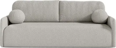 Produktbild von Schlafsofa GLOV, Sofa mit Schlaffunktion und Bettkasten, Klappsofa, Schlafcouch mit Füßen aus Chrome, Couch in Plüsch-Veloursstoff, Frabe: Grau