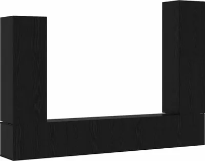 Productafbeelding van vidaXL TV-kast set, 4 stuks, zwart, eikenlook, houtvezel
