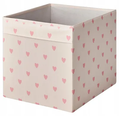 Produktbild von IKEA REGNBROMS Aufbewahrungsbox Herzmuster Rosa 33x38x33 cm