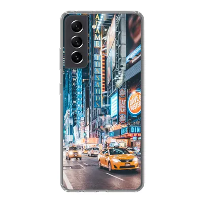Produktbild von MuchoWow® Handyhülle Schutzhülle Hülle für Samsung Galaxy S21 FE New York bei Nacht Silikon Softcase Handy Hülle - Mobiltelefonhülle