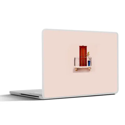 Produktbild von MuchoWow® Laptop Aufkleber Sticker Cover Tür - Rot - Pastell - Architektur 31x22.5 cm - Laptop-Deko