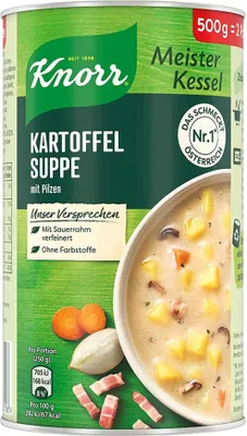 Produktbild von Knorr Meisterkessel Kartoffelsuppe mit Pilzen 500g