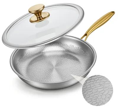 Titanium-Bratpfanne 28 cm, gehämmert, antihaftend, induktionsgeeignet
