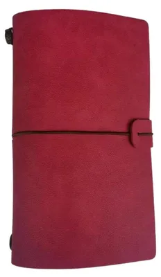 Produktbild von A6 Kunstleder Notizbuch nachfüllbar mit Taschen Organizer Reisetagebuch Rot 120x200mm