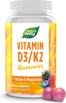 Produktbild von Vitamin D3/K2 Gummies – 25 µg D3 & 25 µg K2, Wild-Berry-Geschmack