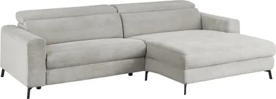 Produktbild von KAWOLA Sofa LAISKA Ecksofa Cord hellgrau Longchair rechts