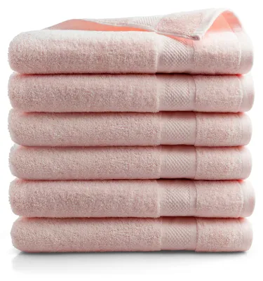 Produktbild von DoubleDry Hotel Kollektion Badetücher Set - 6 Teilig - 100% Baumwolle - 500 g/m² - Weich - 70x140 cm - - Pfirsich