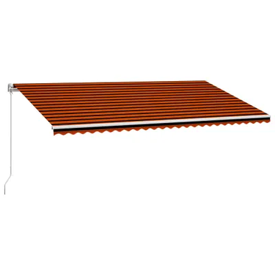 Zdjęcie produktu dla vidaXL Wysuwana markiza obsługiwana ręcznie 600 x 300 cm Pomarańczowo-brązowa
