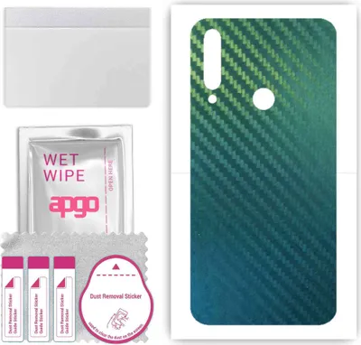 Produktbild von apgo Rückseite Schutzfolie, Skin, kompatibel mit Honor 9X, Hinten Displayschutzfolie aus Vinylfolie, kratzfest, einfache Montage - Kohlenstoff-Chamäleon CAKA1