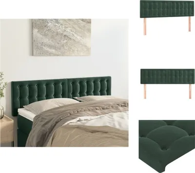 Image de vidaXL Têtes de lit 2 pcs. Vert foncé 72x5x78/88 cm Velours - Têtes & Pieds de lit