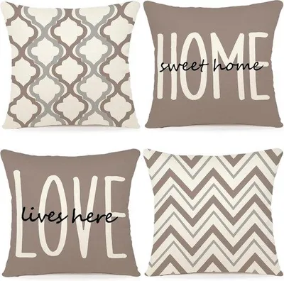 Produktbild von Unyqoos® 2er-Set Velours-Kissenhüllen 60 x 60 cm – Taupe, einfarbig, weich, eleganter Dekokissenbezug