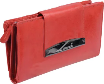 Produktbild von längliche Damenreißverschlussbörse "Lemondo", Leder, rot