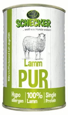 Produktbild von Schecker Nassfutter Lamm PUR 24 x 410g