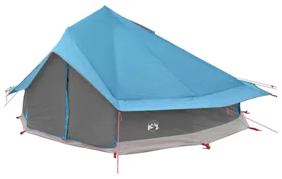 Image de vidaXL Tente tipi pour 20 personnes, bleue, en polyester et en acier