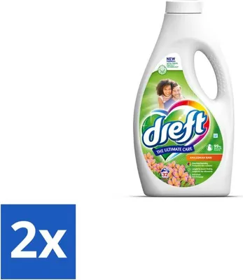 Produktbild von Dreft – Flüssigwaschmittel – Amazonasregen – Tropische Frische – 32 Waschgänge - Vorteilspack - 2 Stücke