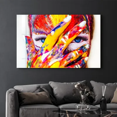 Immagine prodotto di Wallity, OGLS-2084 - 70 x 110, quadro acrilico, multicolore, vetro temperato al 100%, 70 x 110 cm