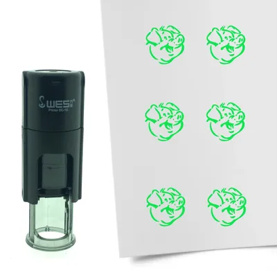 Obrázek produktu pro CombiCraft Stamp Pig 10mm kulatý - zelený inkoust